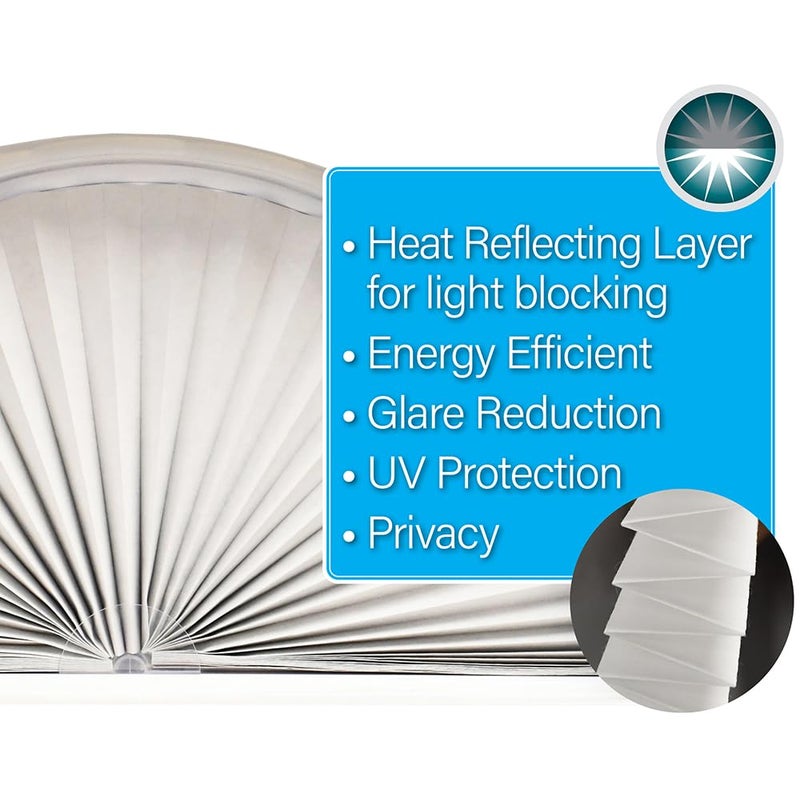 Redi Shade No Tools Original Arch Light Blocking Pleated Fabric Shade White, 72" W x 36" H - Image 5